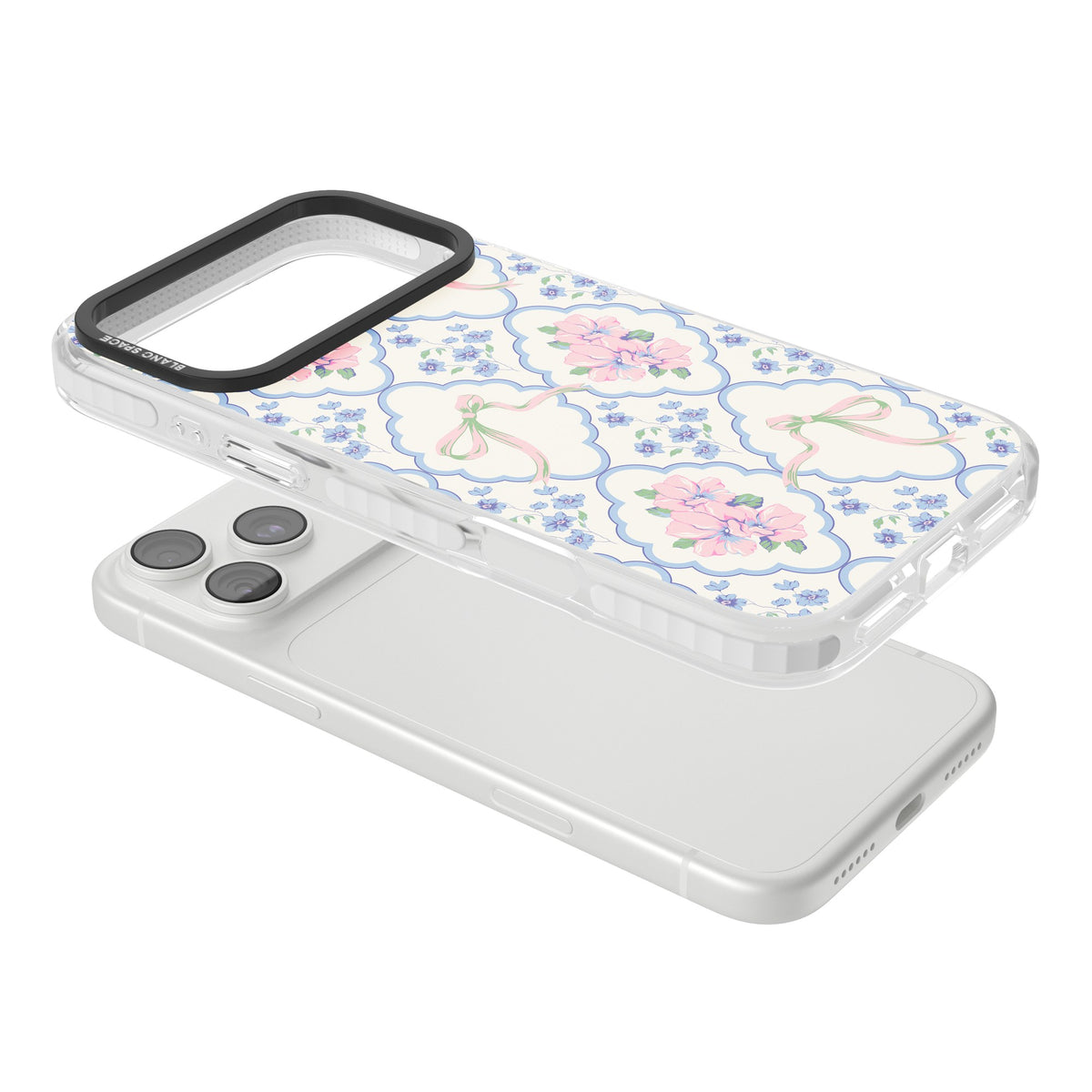 Ribbon Lattice iPhone 18 Pro Max Impact Clear Phone Case angled