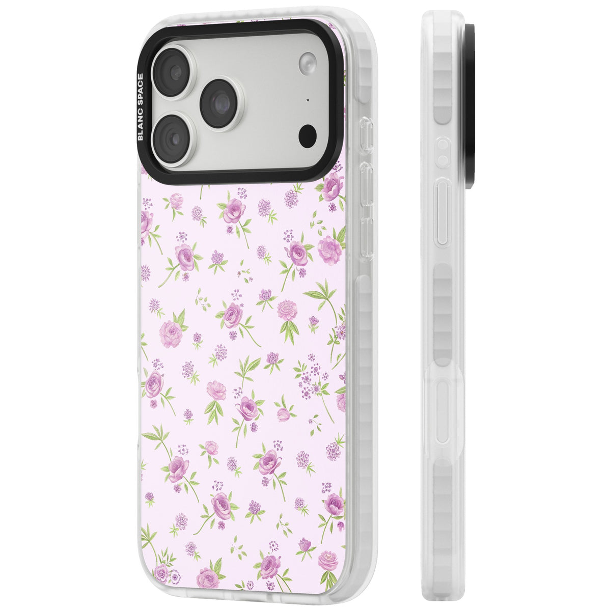 Pink Peonies iPhone 18 Pro Max Impact Clear Phone Case side