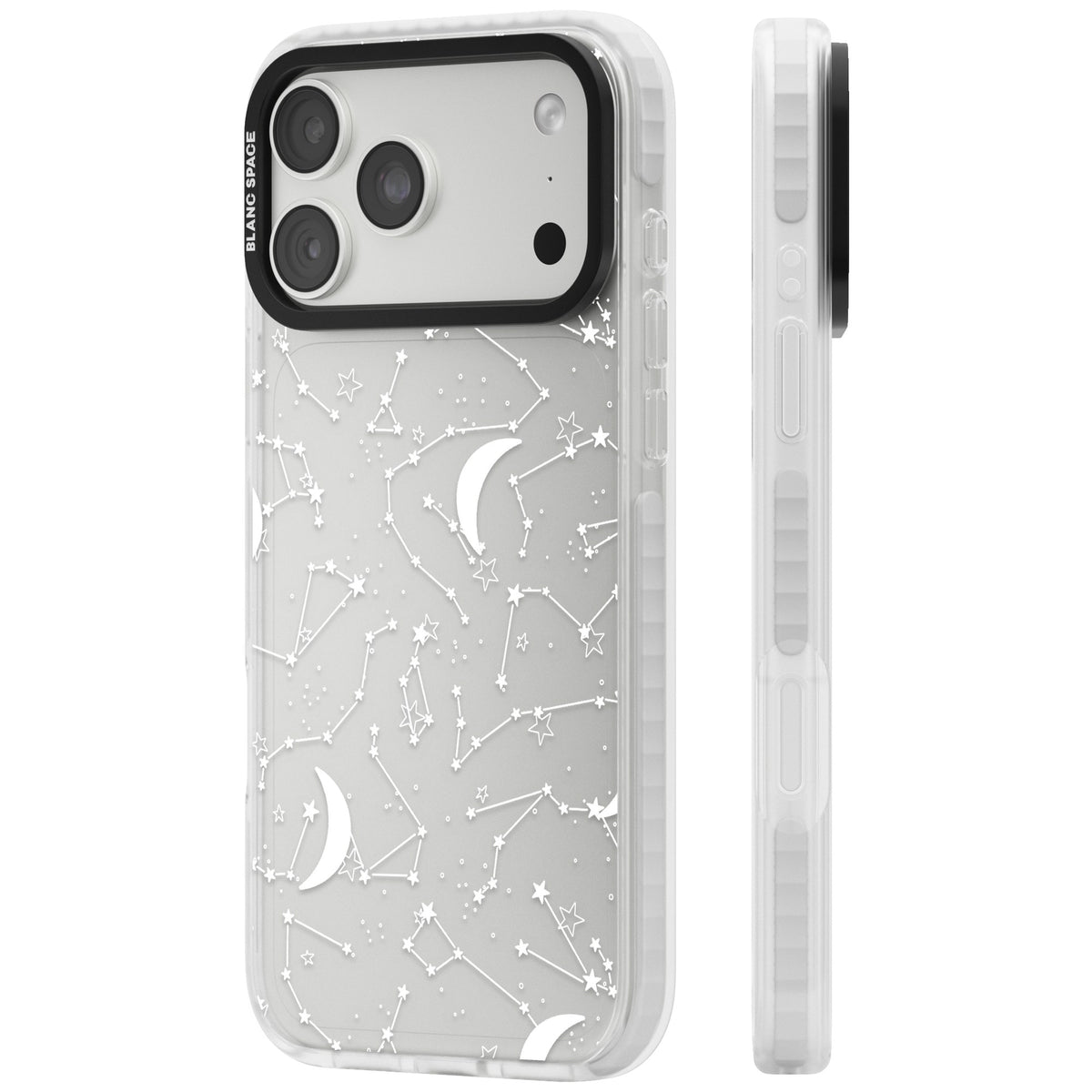White Constellations iPhone 18 Pro Max Impact Clear Phone Case side