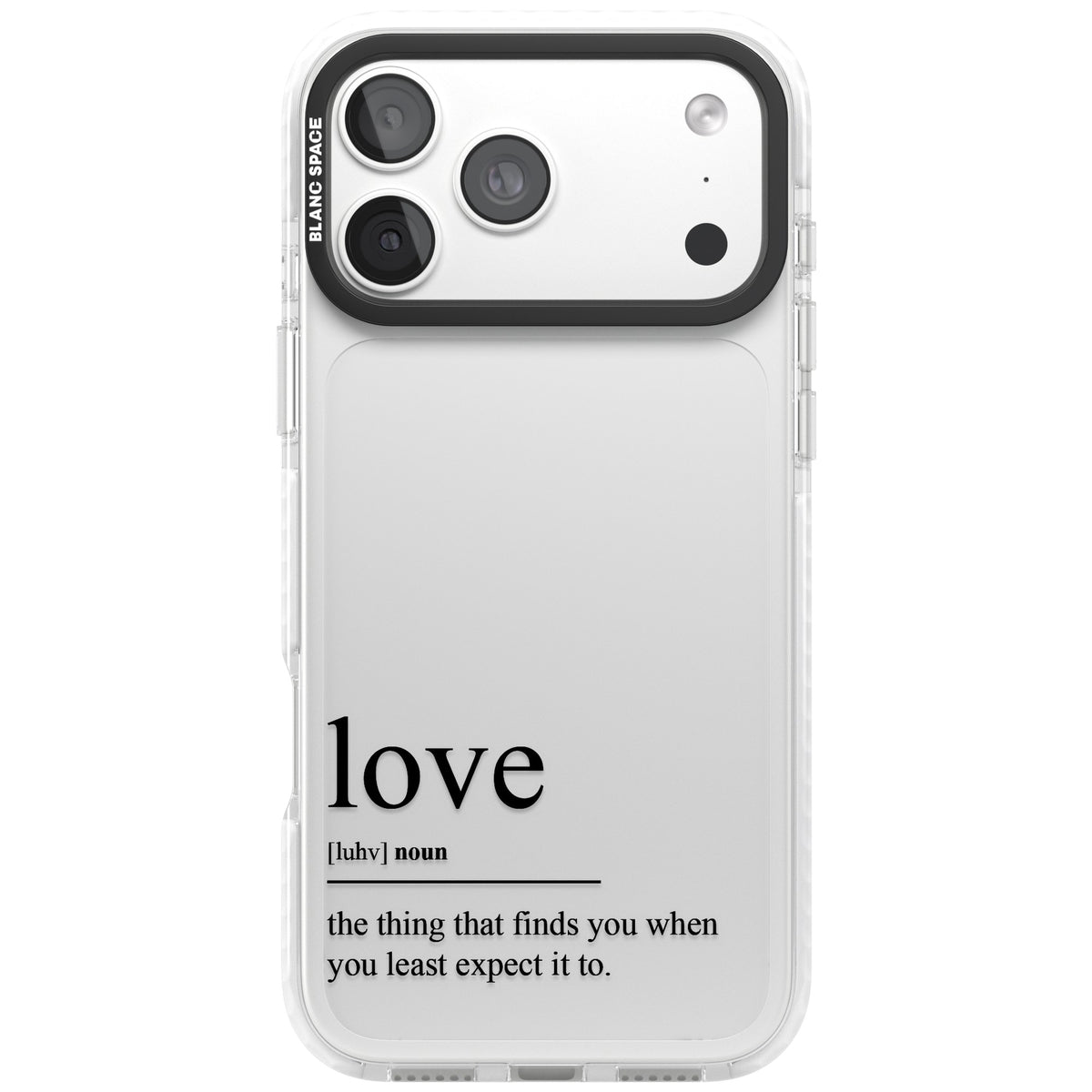 Love iPhone 18 Pro Max Impact Clear Phone Case front