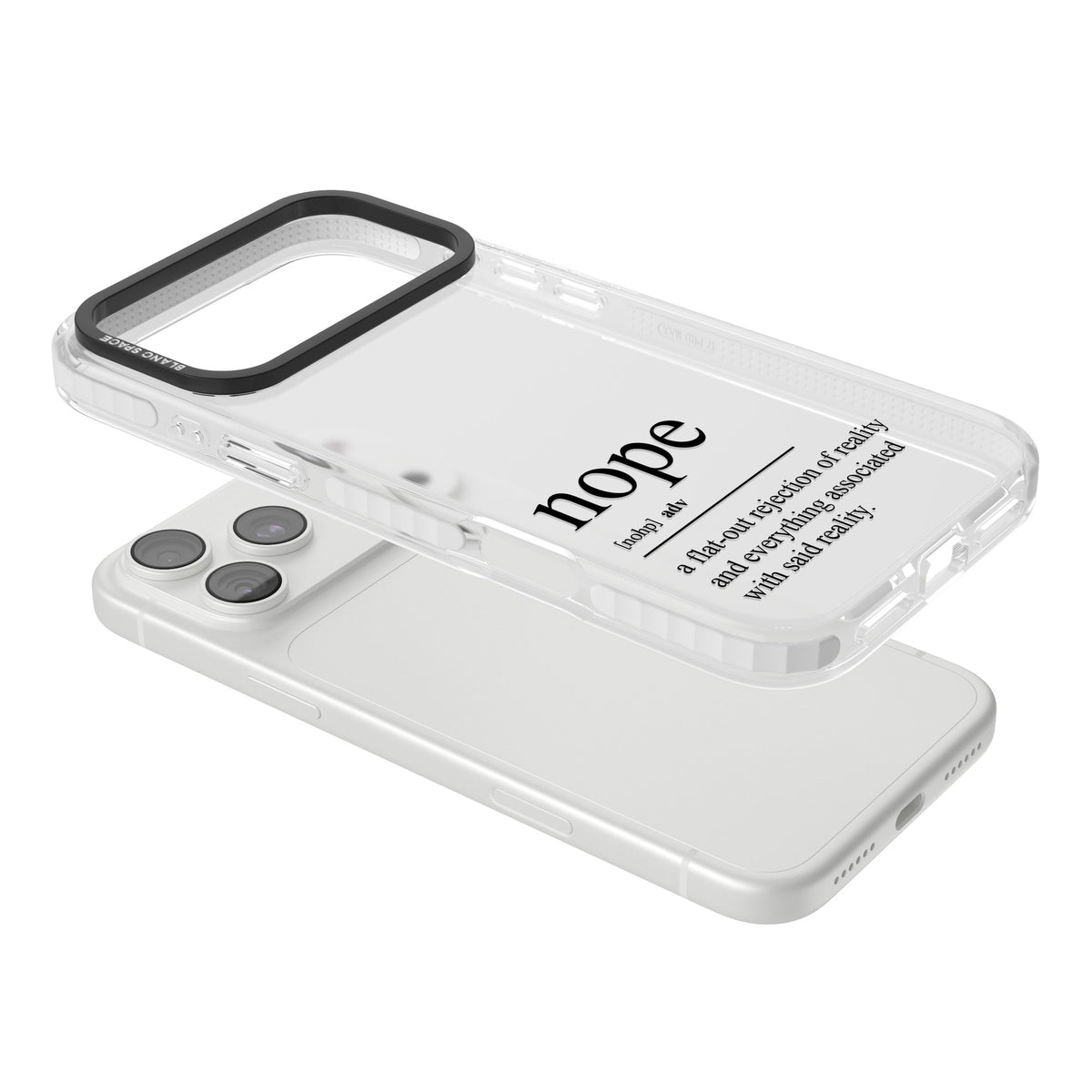 Nope iPhone 18 Pro Max Impact Clear Phone Case angled