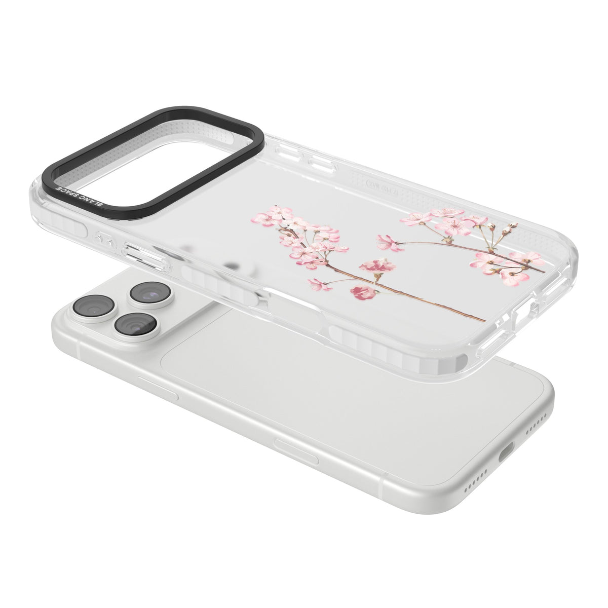 Blossom Flower iPhone 18 Pro Max Impact Clear Phone Case angled