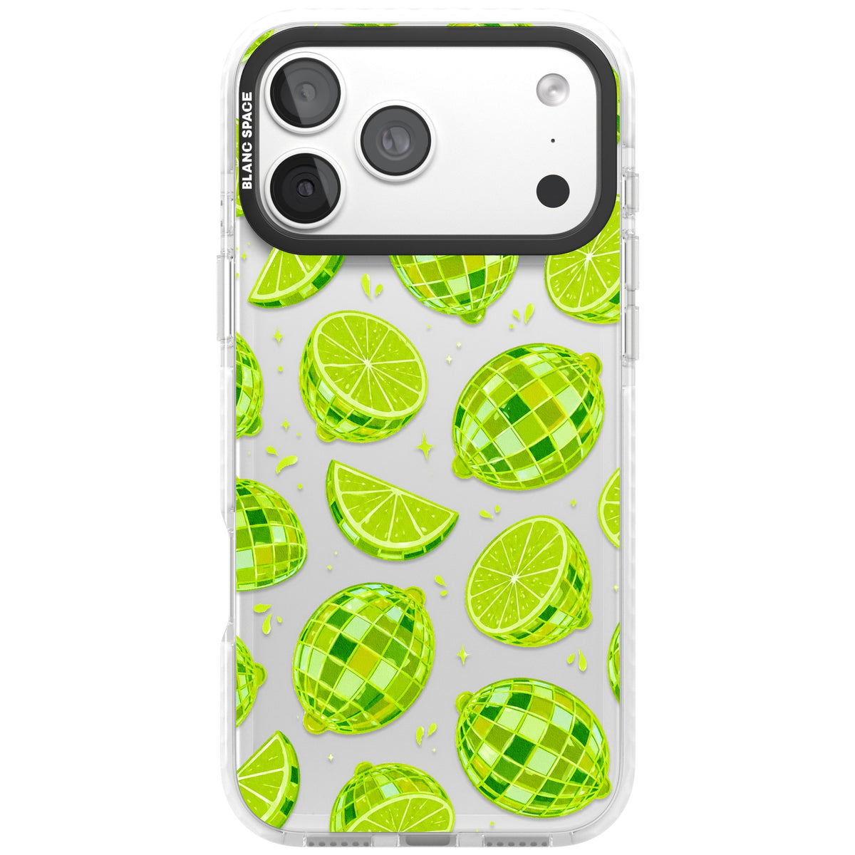 Disco Limes iPhone 18 Pro Max Impact Clear Phone Case front