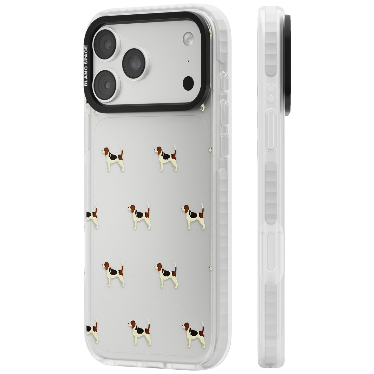 Beagle Dog Pattern iPhone 18 Pro Max Impact Clear Phone Case side