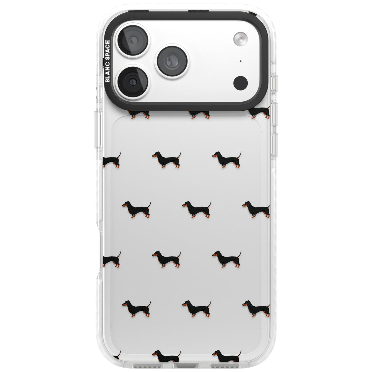 Dachshund Pattern Clear iPhone 18 Pro Max Impact Clear Phone Case front