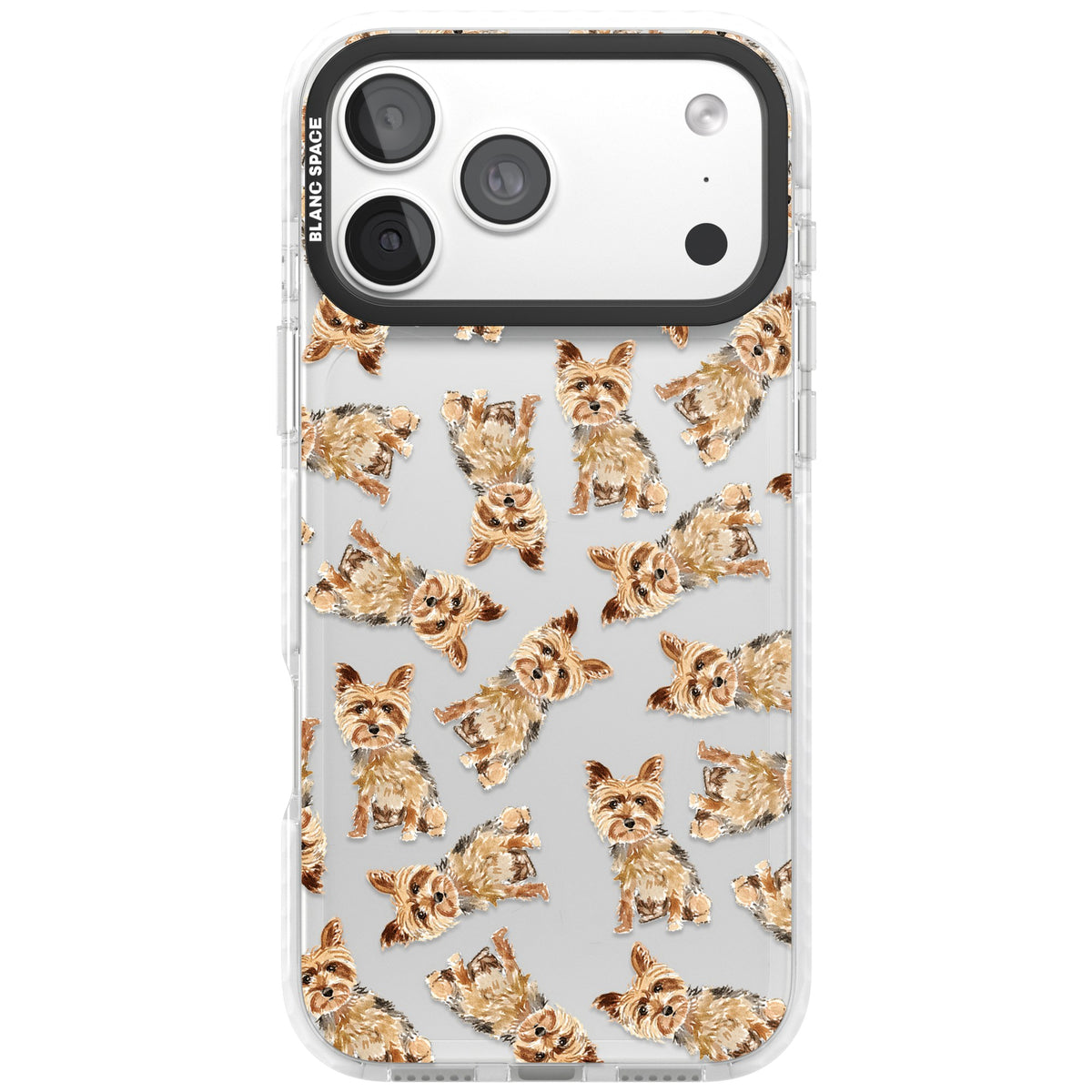 Yorkshire Terrier Dog Pattern iPhone 18 Pro Max Impact Clear Phone Case front