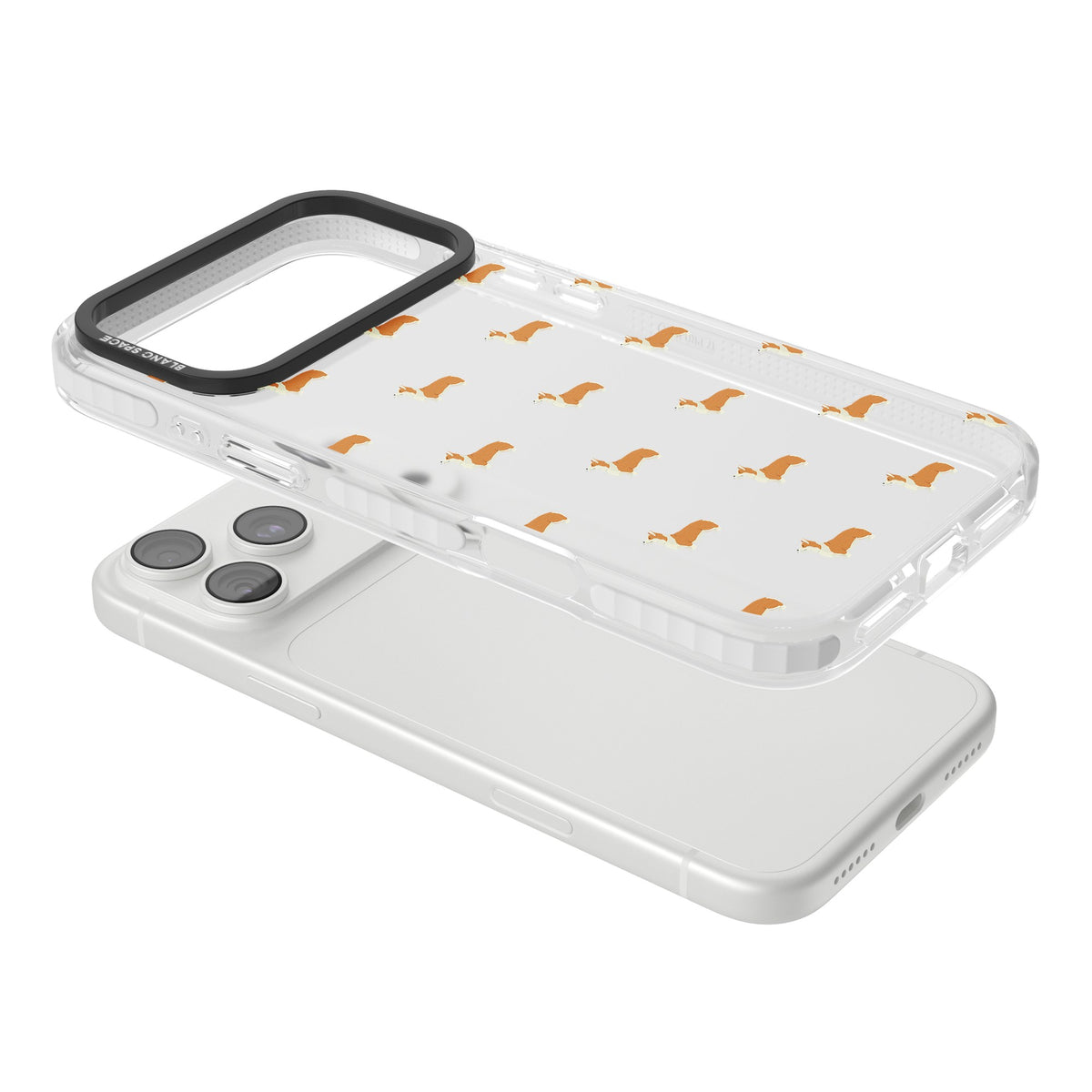 Pembroke Welsh Corgi Pattern iPhone 18 Pro Max Impact Clear Phone Case angled