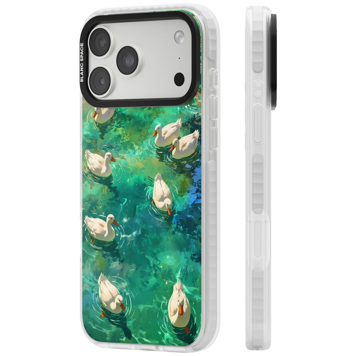 Ducks In The Pond iPhone 18 Pro Max Impact Clear Phone Case side