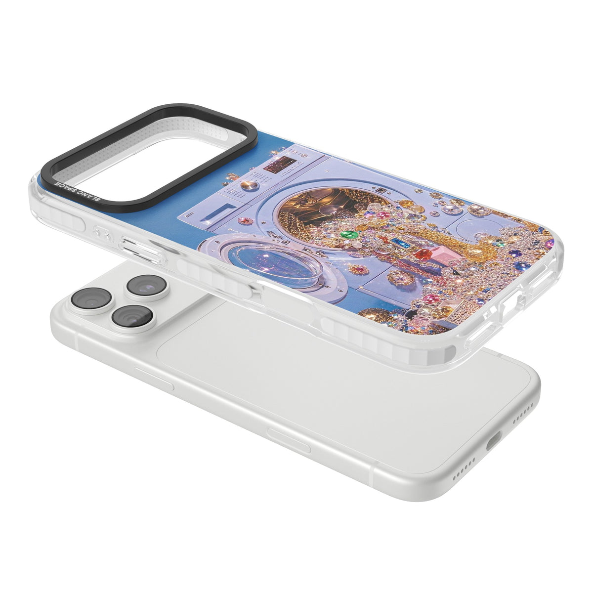 Gem Laundry iPhone 18 Pro Max Impact Clear Phone Case angled