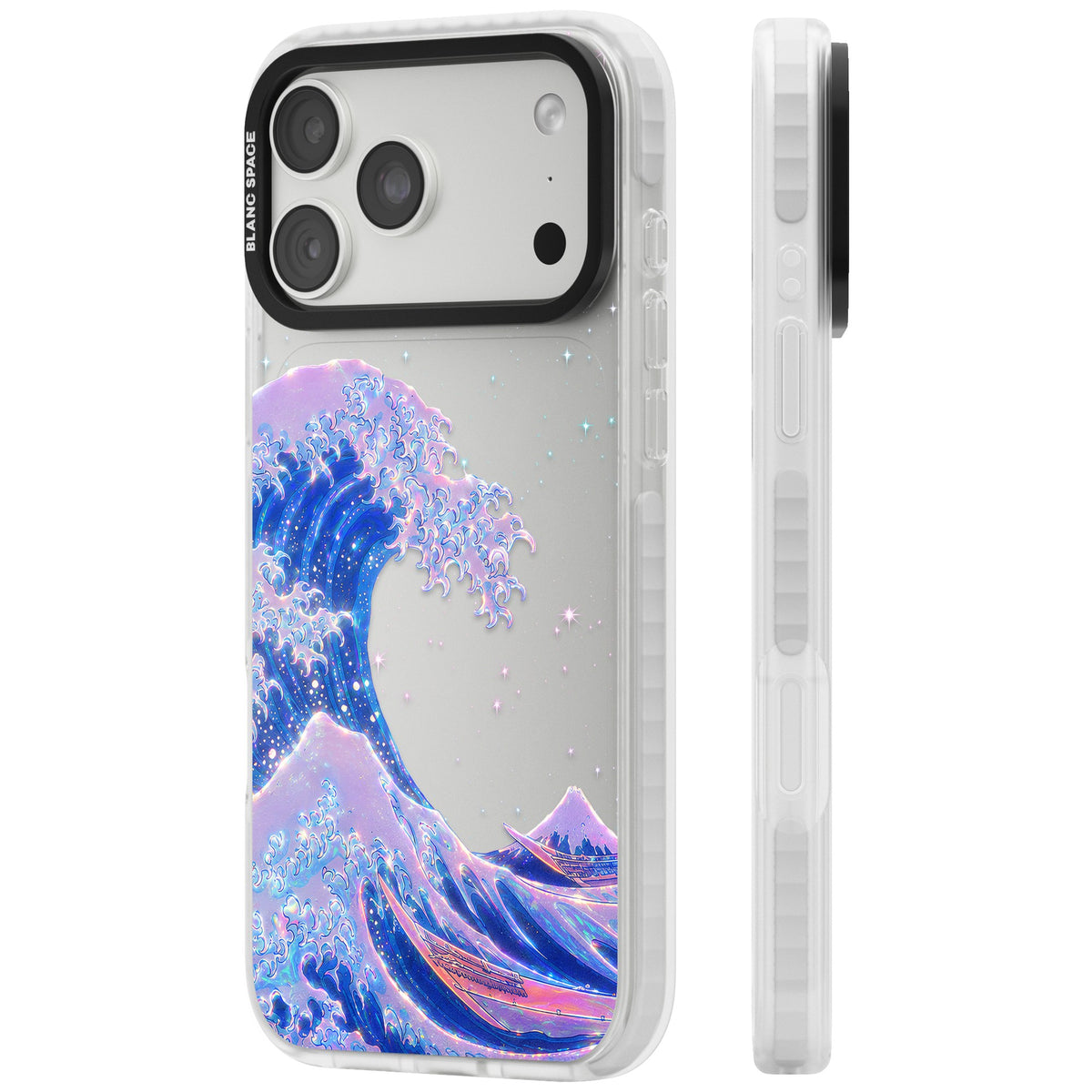 The Great Wave In Opal iPhone 18 Pro Max Impact Clear Phone Case side
