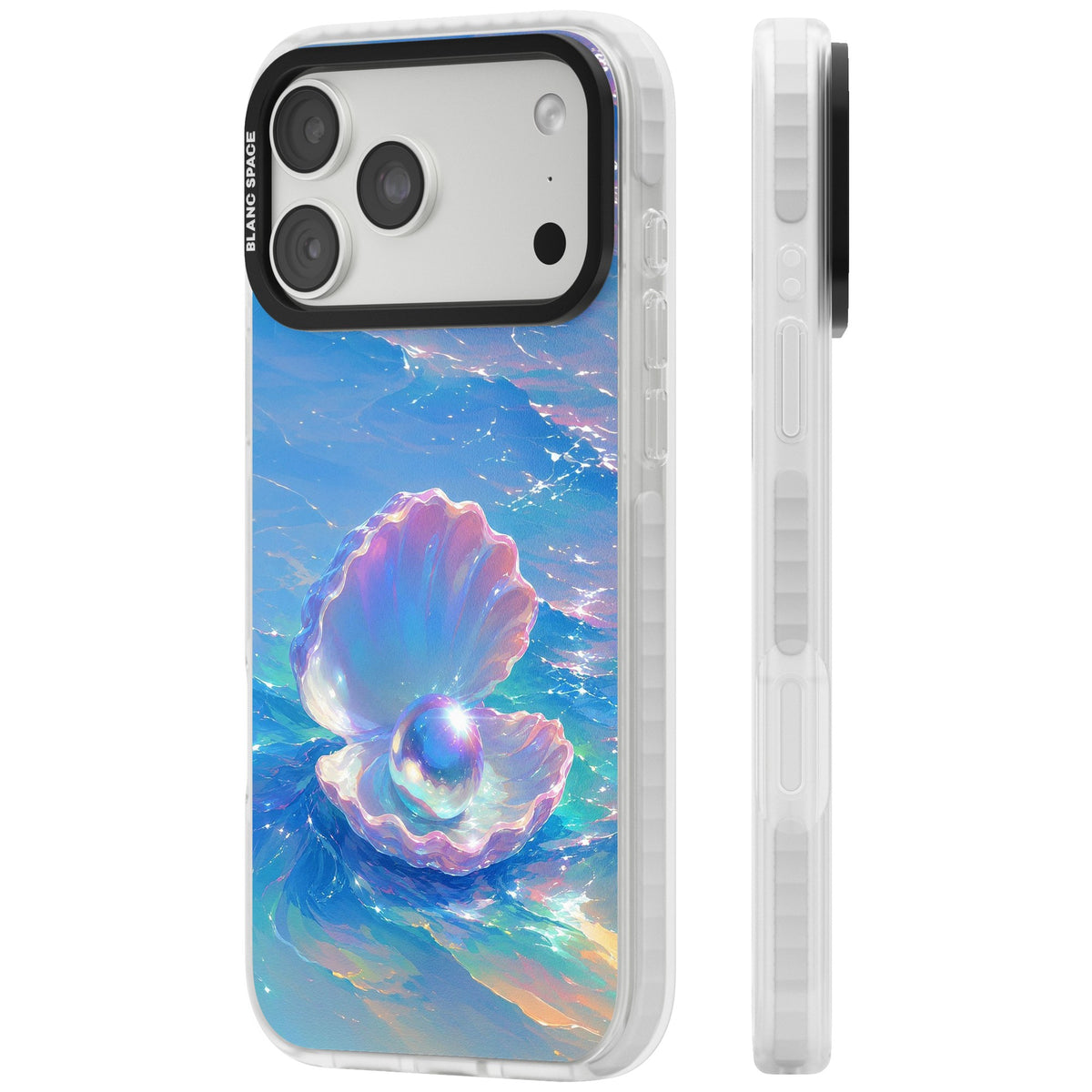 The Pearl Clam iPhone 18 Pro Max Impact Clear Phone Case side