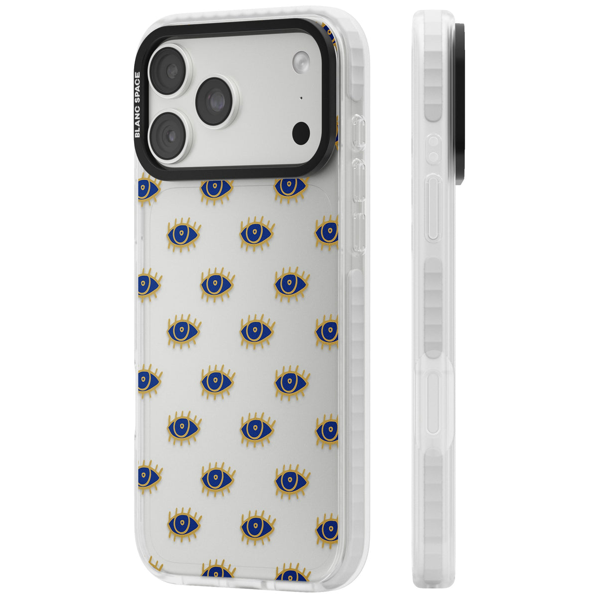 Psychedelic Eyes Pattern Classic iPhone 18 Pro Max Impact Clear Phone Case side