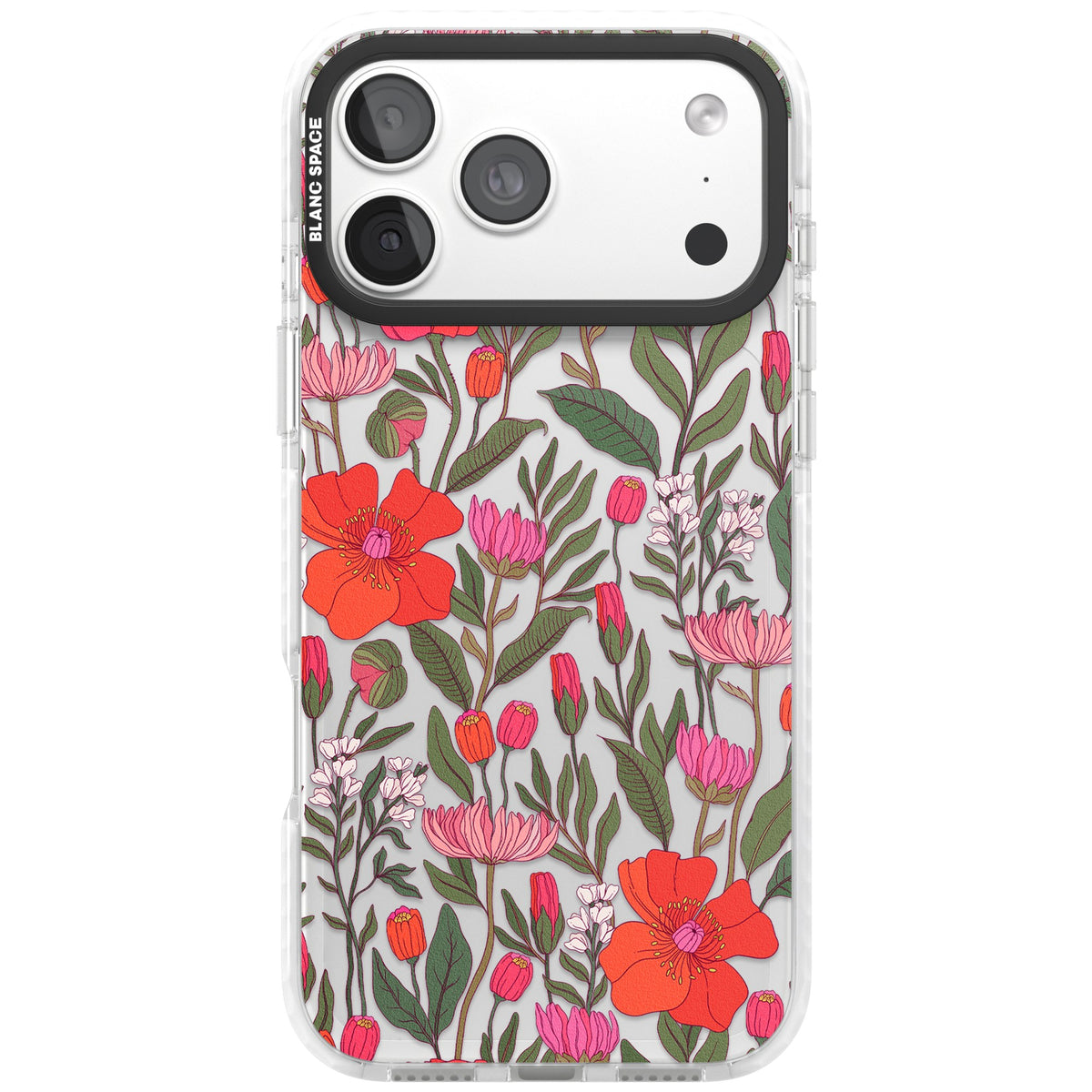 Peachy Floral iPhone 18 Pro Max Impact Clear Phone Case front