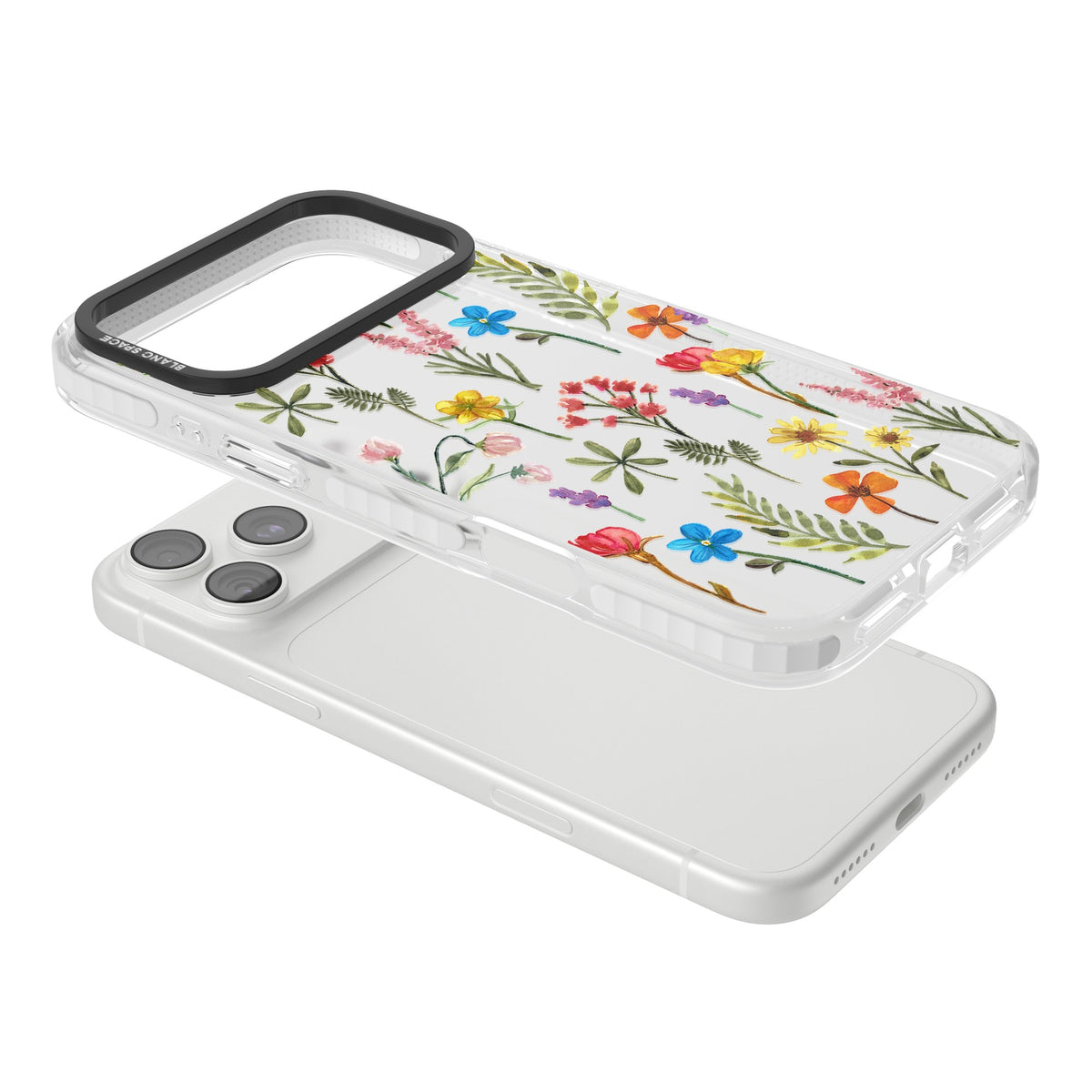 Spring Botanicals iPhone 18 Pro Max Impact Clear Phone Case angled