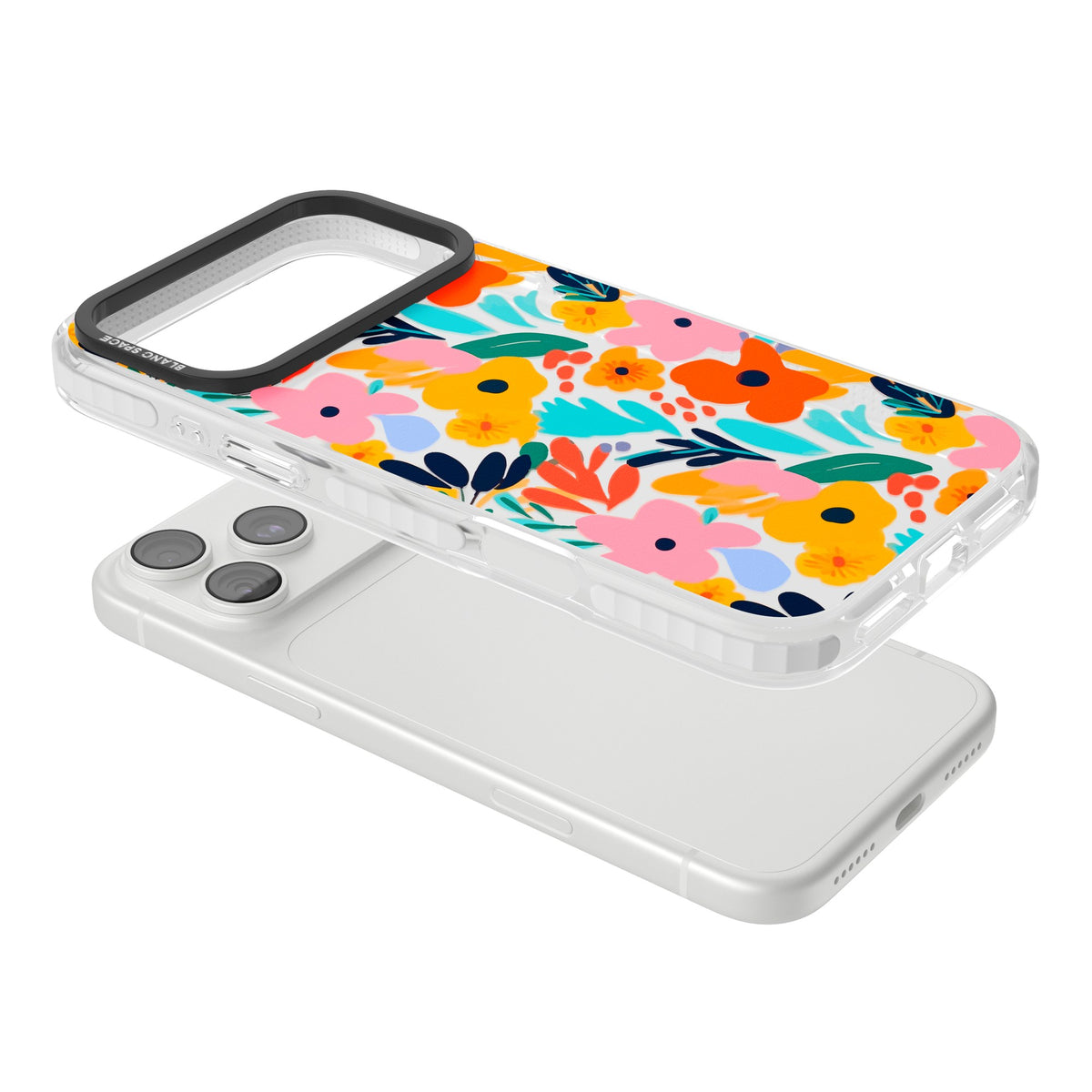 Floral Fiesta iPhone 18 Pro Max Impact Clear Phone Case angled