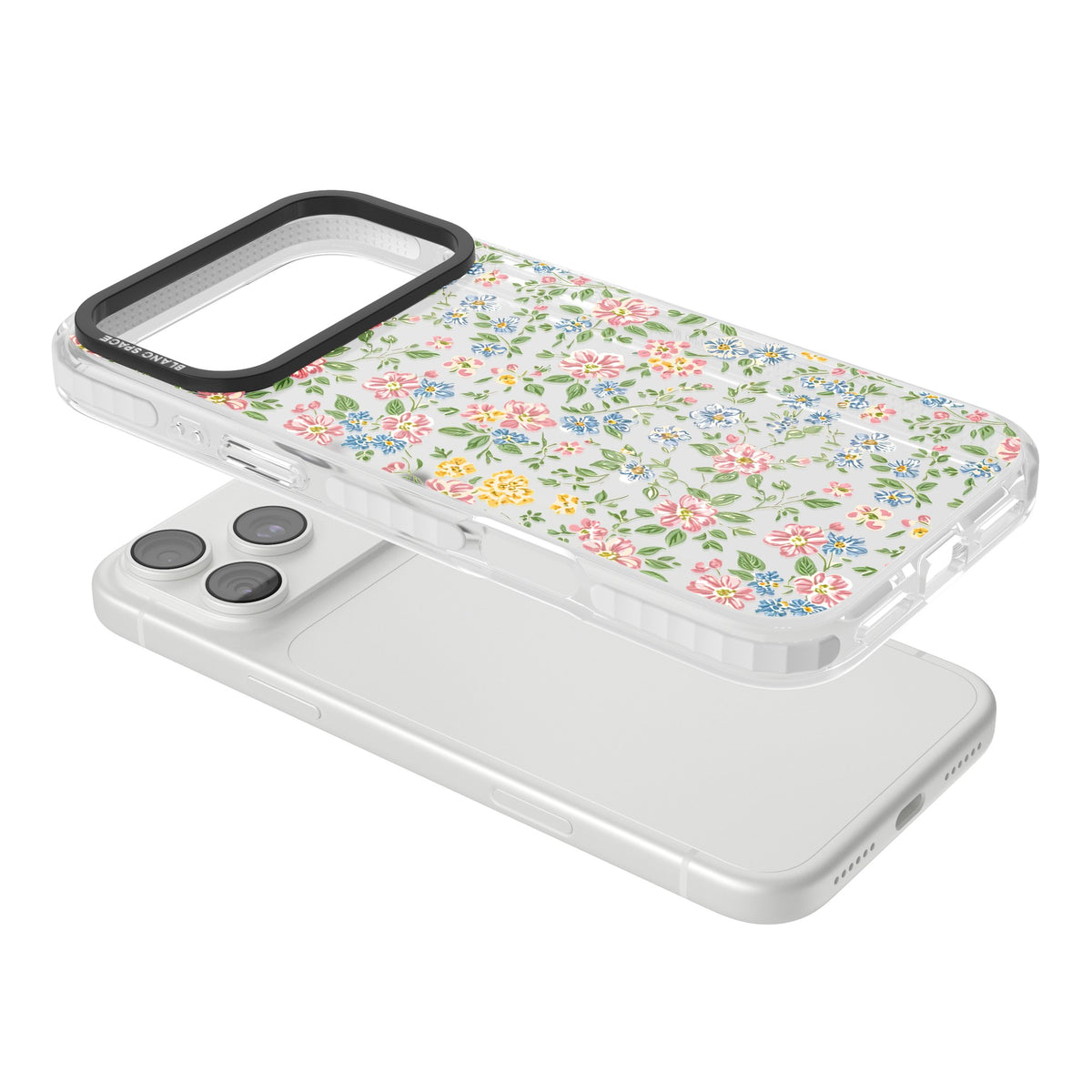 Soft Meadow iPhone 18 Pro Max Impact Clear Phone Case angled