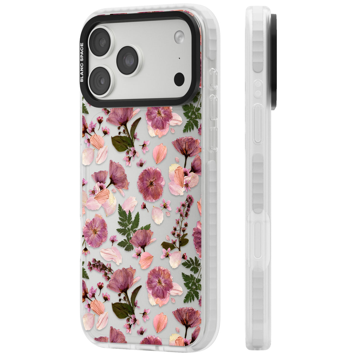 Botanical Blush iPhone 18 Pro Max Impact Clear Phone Case side