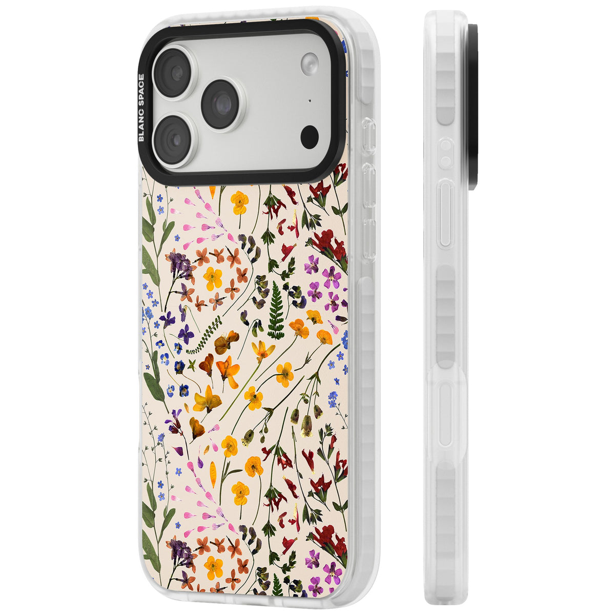Wildflower Cream iPhone 18 Pro Max Impact Clear Phone Case side