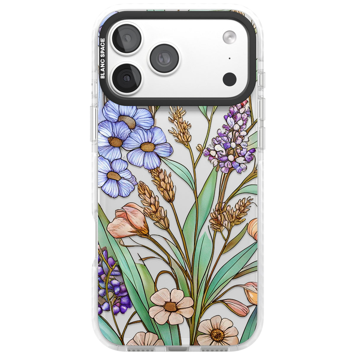 Glass Lavenders & Daisies iPhone 18 Pro Max Impact Clear Phone Case front