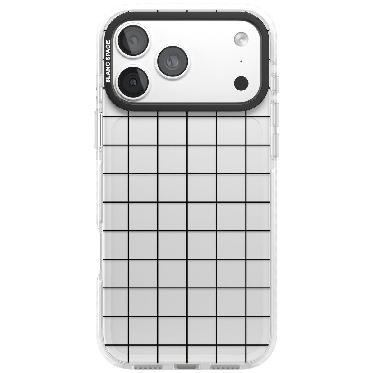 Simplistic Large Grid iPhone 18 Pro Max Impact Clear Phone Case front