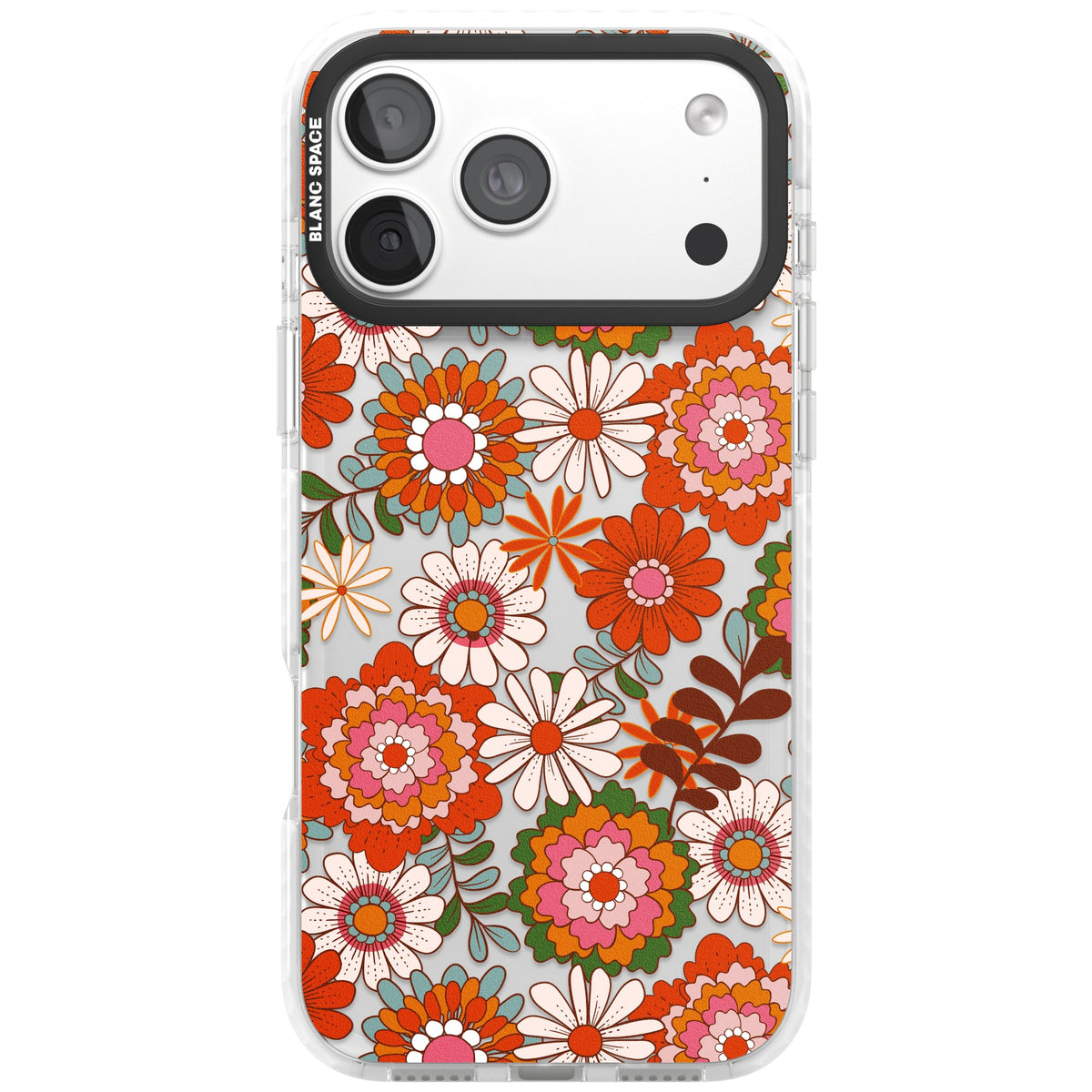 Seventies Bloom iPhone 18 Pro Max Impact Clear Phone Case front