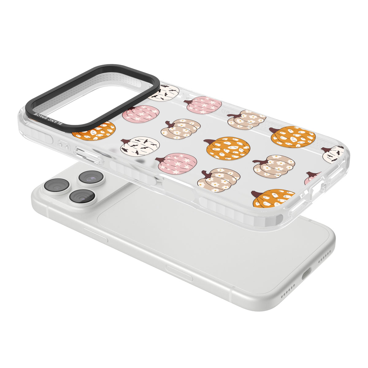 Floral Pumpkins iPhone 18 Pro Max Impact Clear Phone Case angled
