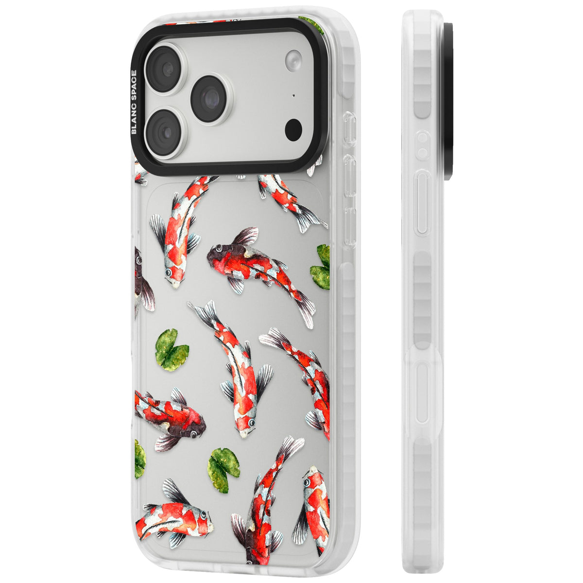 Koi Fish In Watercolour iPhone 18 Pro Max Impact Clear Phone Case side