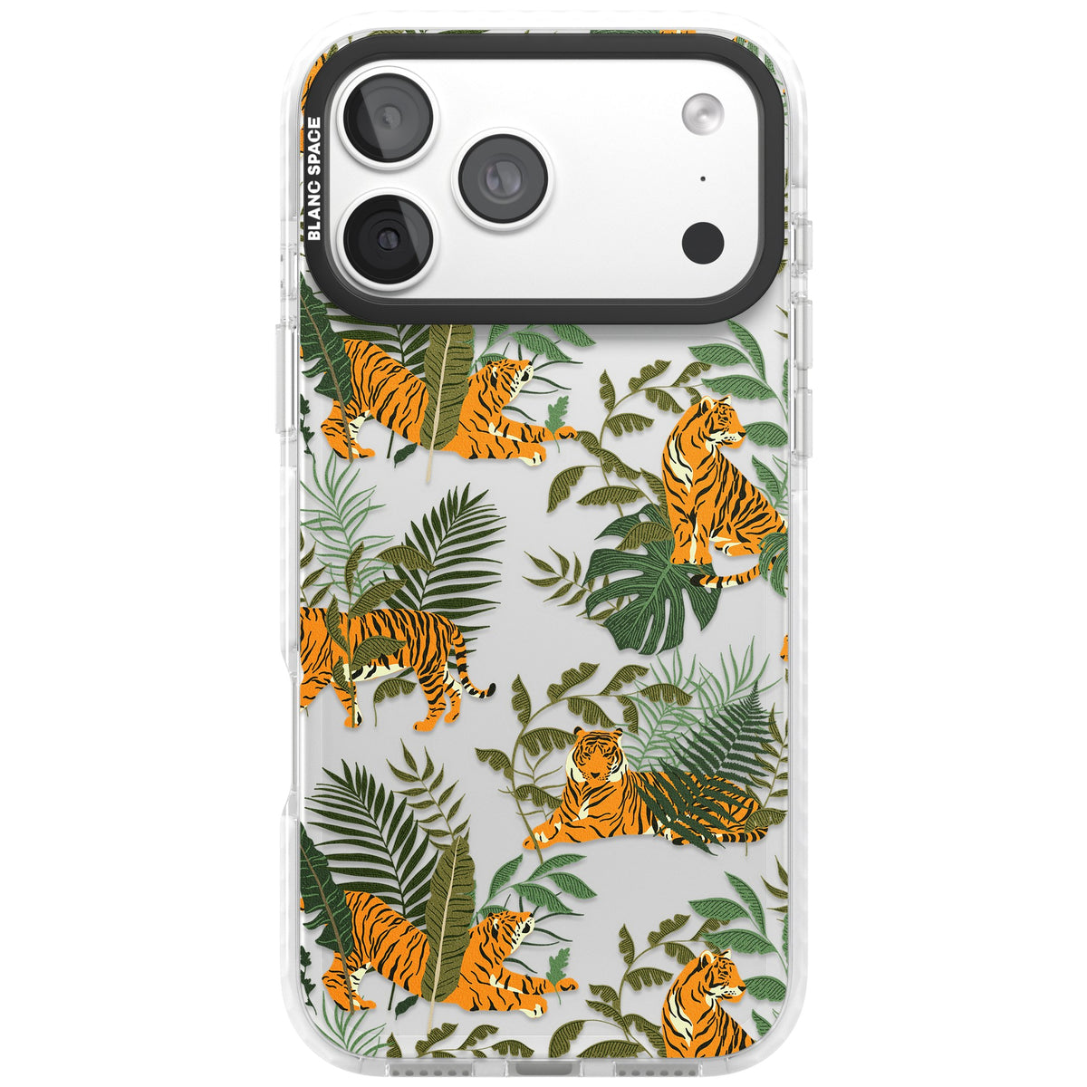 Tiger & Fern Jungle iPhone 18 Pro Max Impact Clear Phone Case front