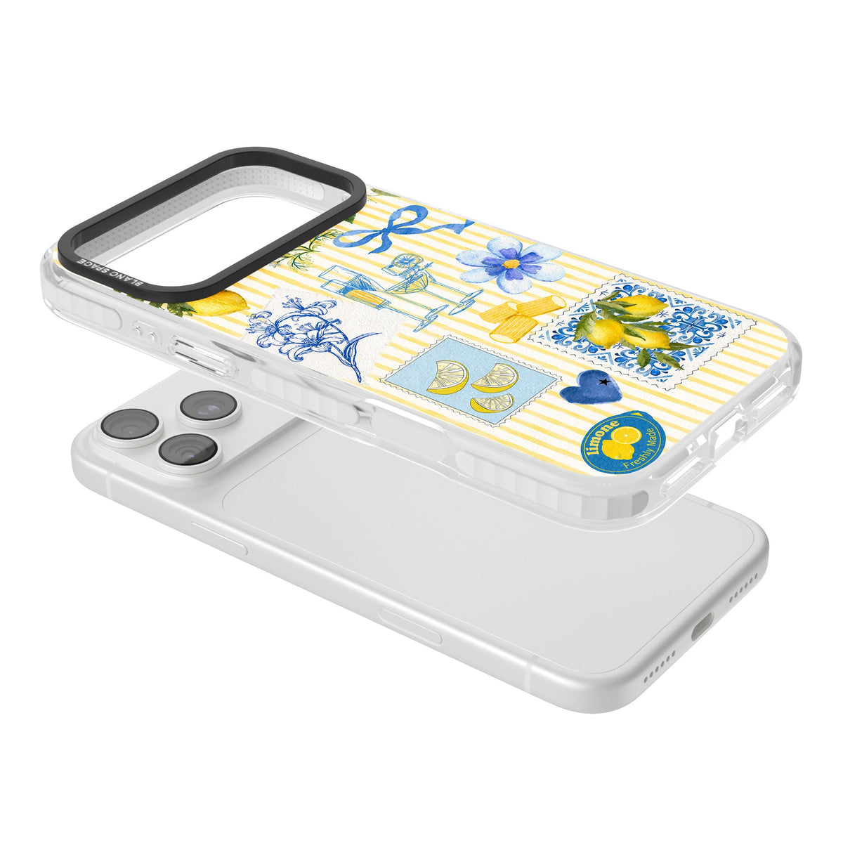 Limone Riviera iPhone 18 Pro Max Impact Clear Phone Case angled