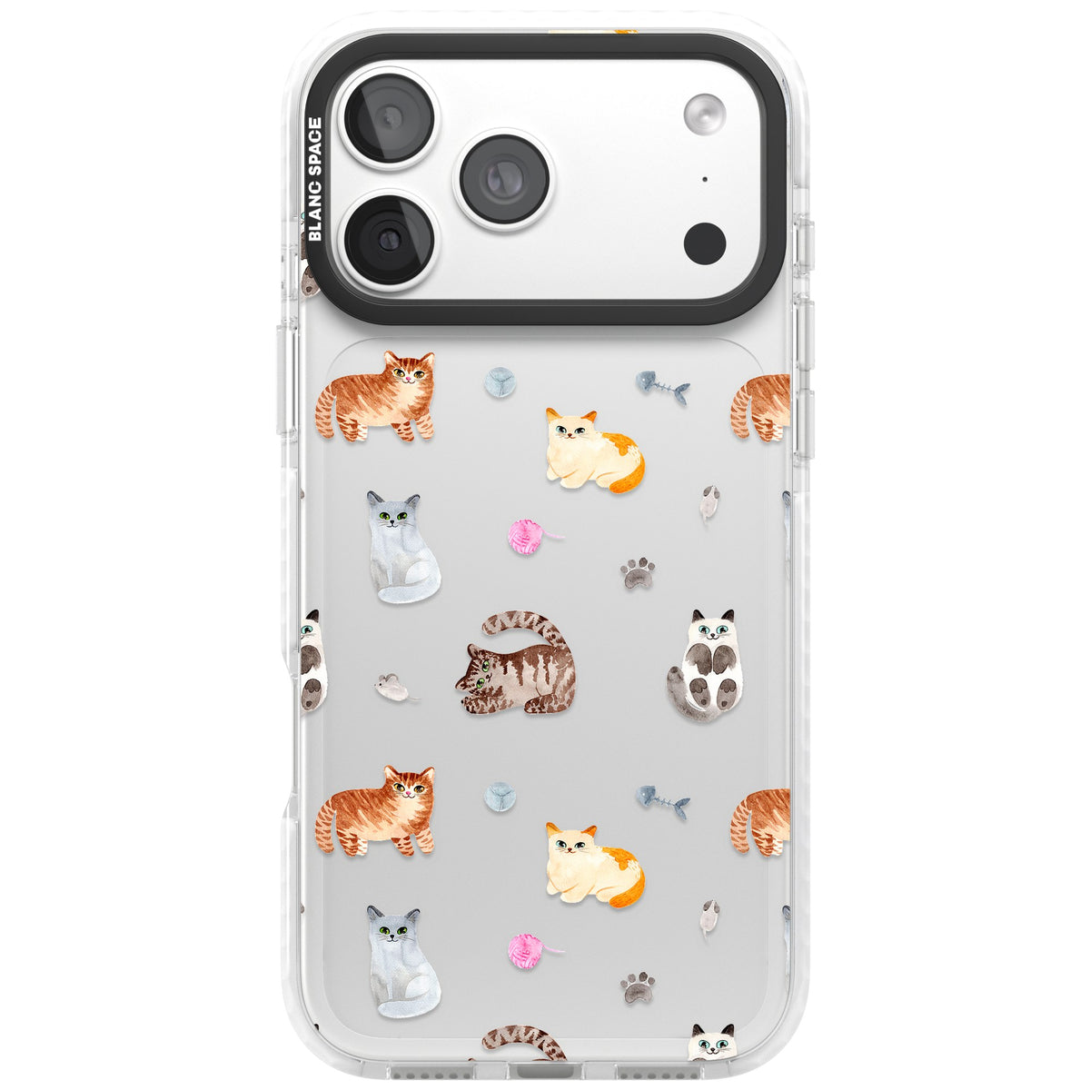 Playful Cats iPhone 18 Pro Max Impact Clear Phone Case front