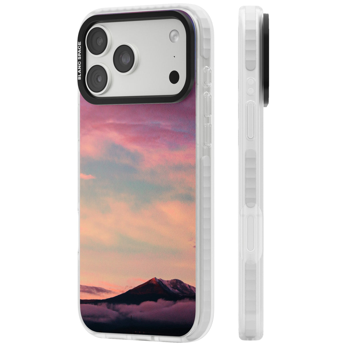 Pastel Mountain Sunset iPhone 18 Pro Max Impact Clear Phone Case side