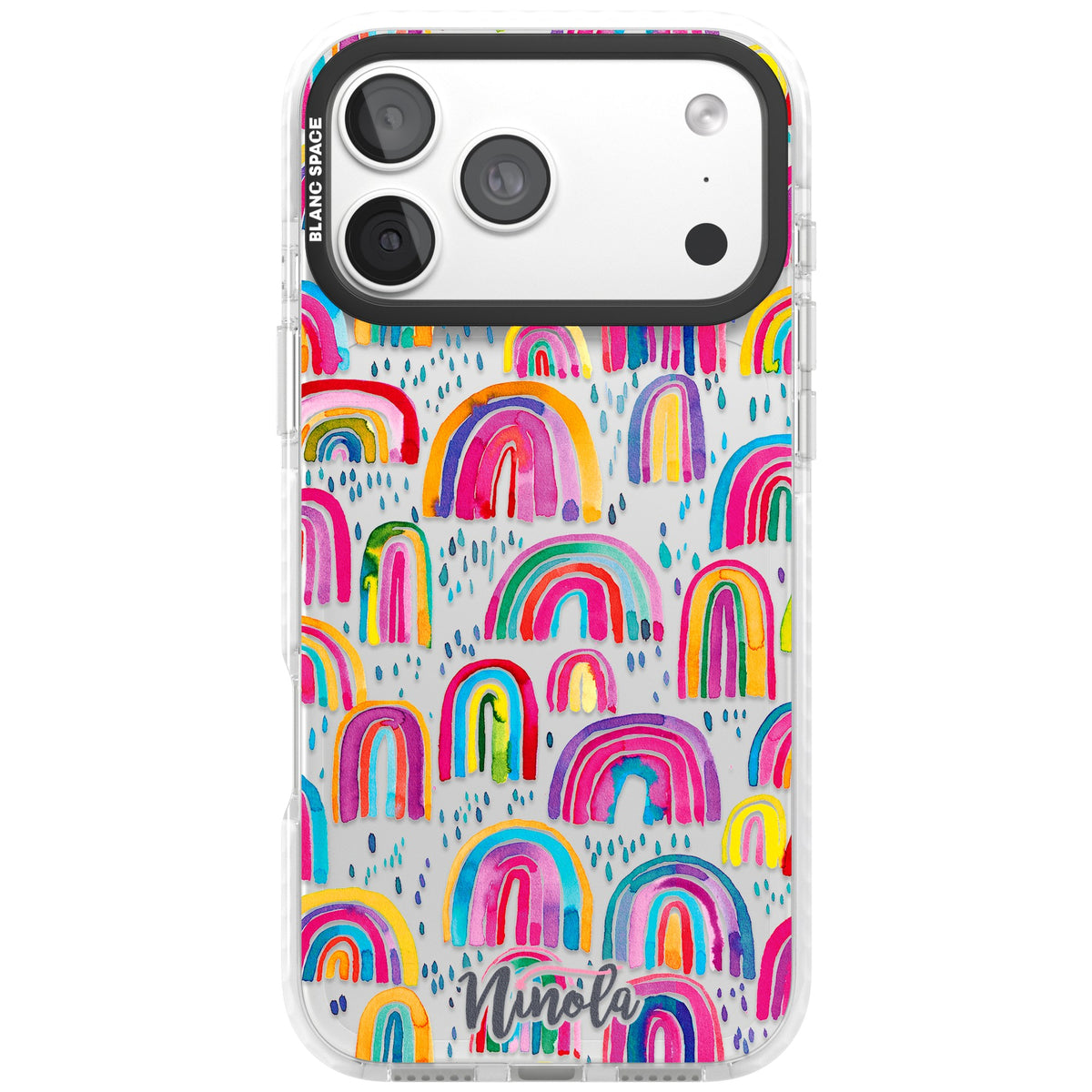 Watercolor Rainbow iPhone 18 Pro Max Impact Clear Phone Case front