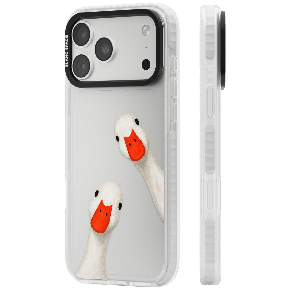 Nosy Ducks iPhone 18 Pro Max Impact Clear Phone Case side