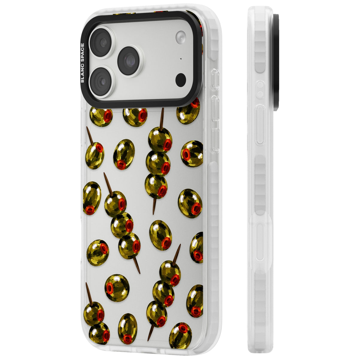 Painted Olives iPhone 18 Pro Max Impact Clear Phone Case side