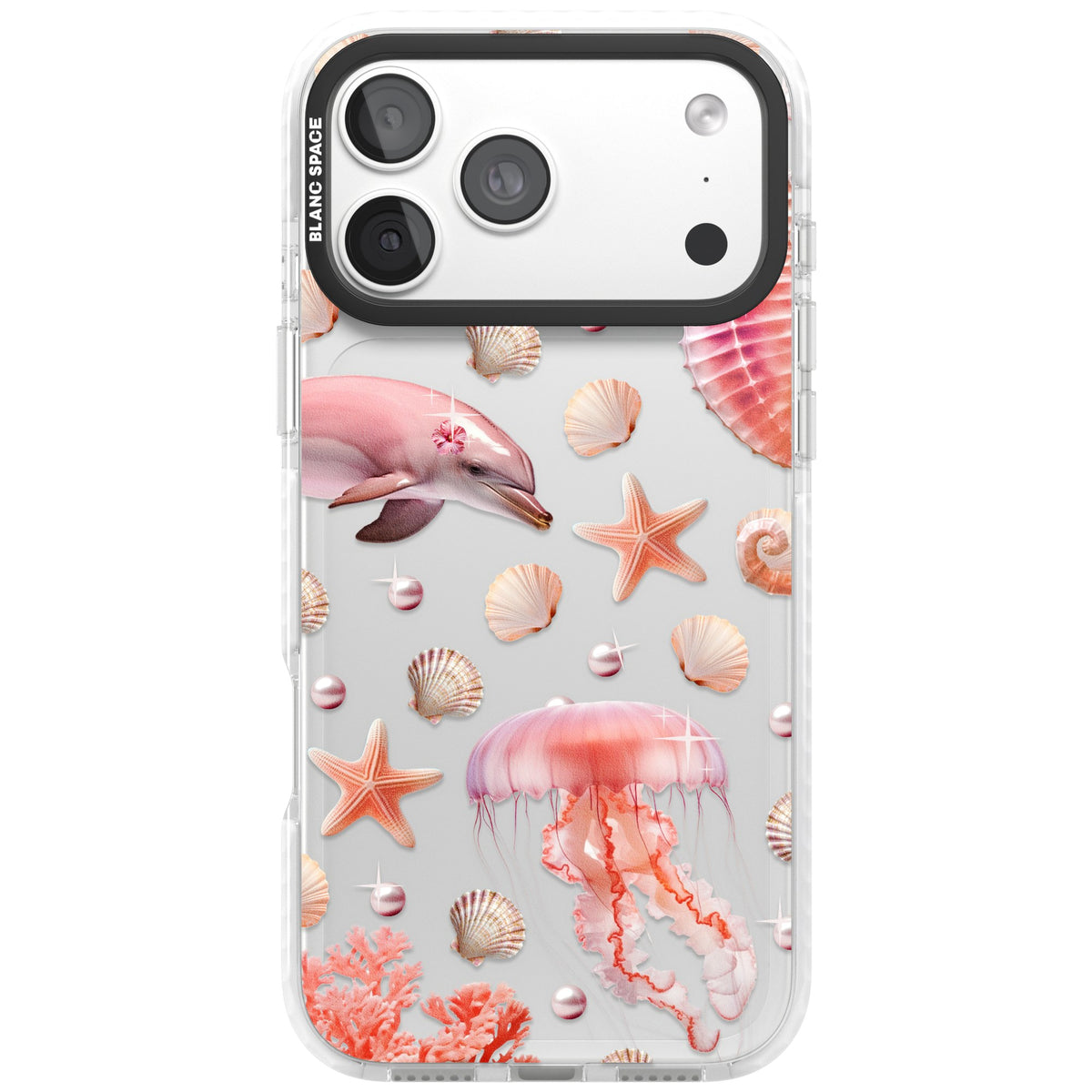Pink Sealife iPhone 18 Pro Max Impact Clear Phone Case front