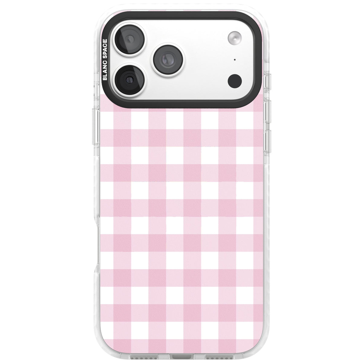 Pink Gingham iPhone 18 Pro Max Impact Clear Phone Case front