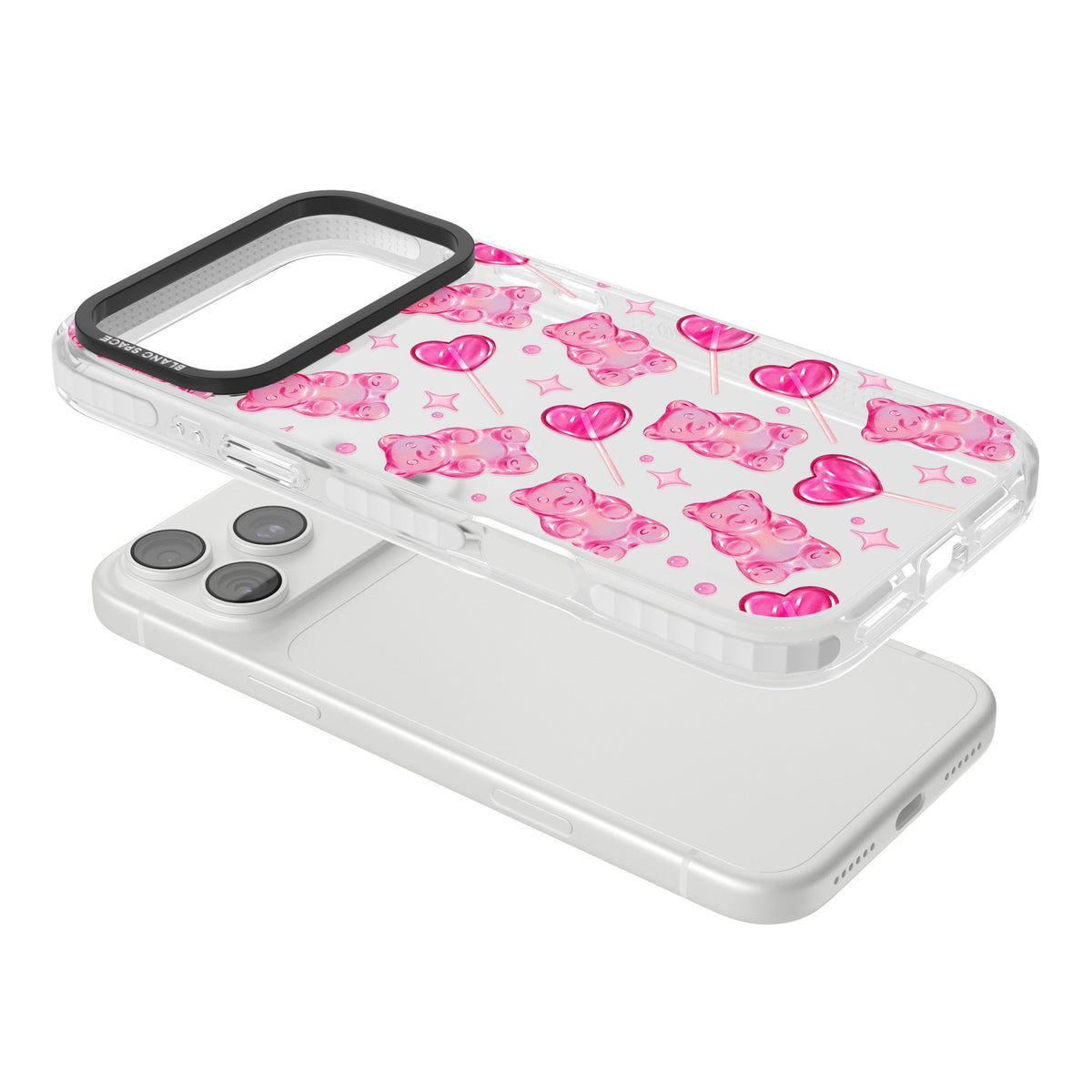 Pink Sugar iPhone 18 Pro Max Impact Clear Phone Case angled