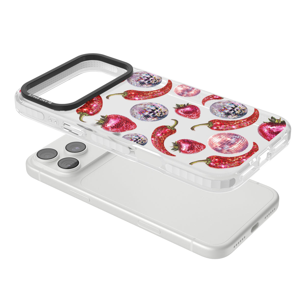 Spicy Disco iPhone 18 Pro Max Impact Clear Phone Case angled