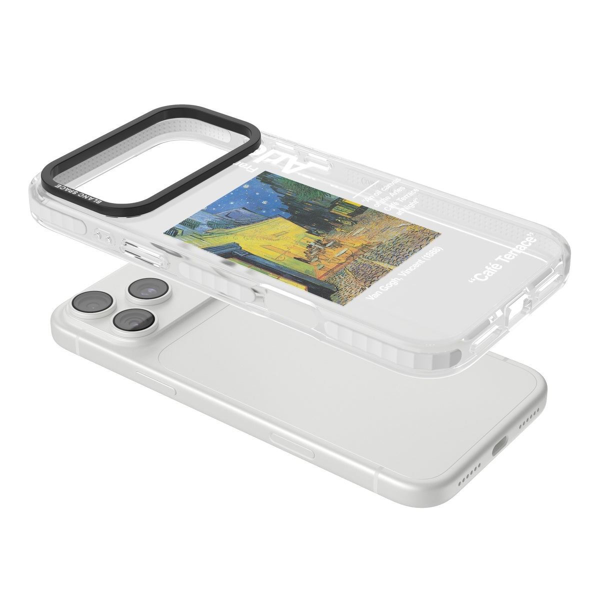 Cafe Terrace At Night iPhone 18 Pro Max Impact Clear Phone Case angled
