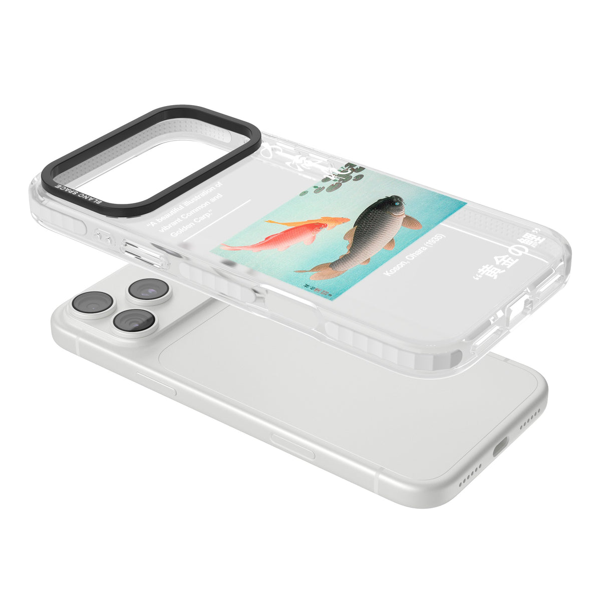 Golden Carp iPhone 18 Pro Max Impact Clear Phone Case angled