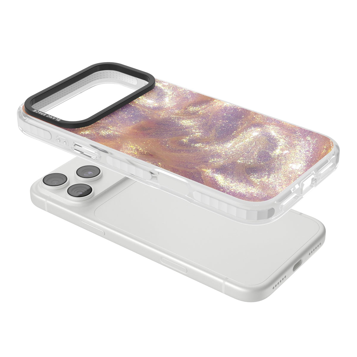 Shimmer iPhone 18 Pro Max Impact Clear Phone Case angled