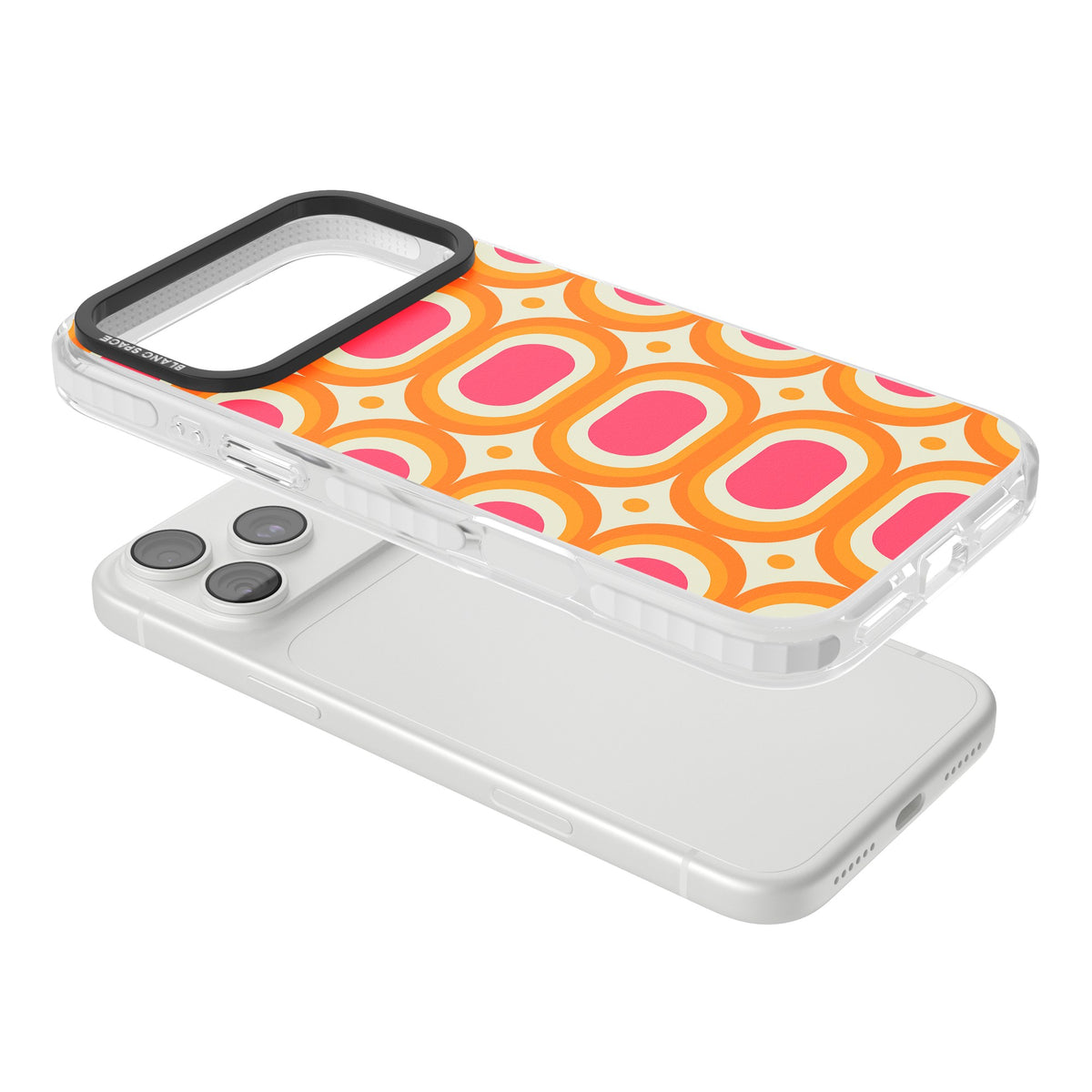 Groovy Sunset iPhone 18 Pro Max Impact Clear Phone Case angled
