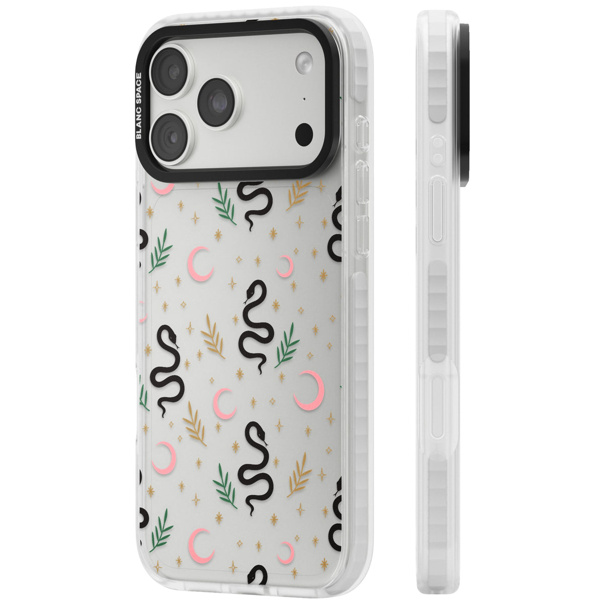 Snakes & Moons iPhone 18 Pro Max Impact Clear Phone Case side
