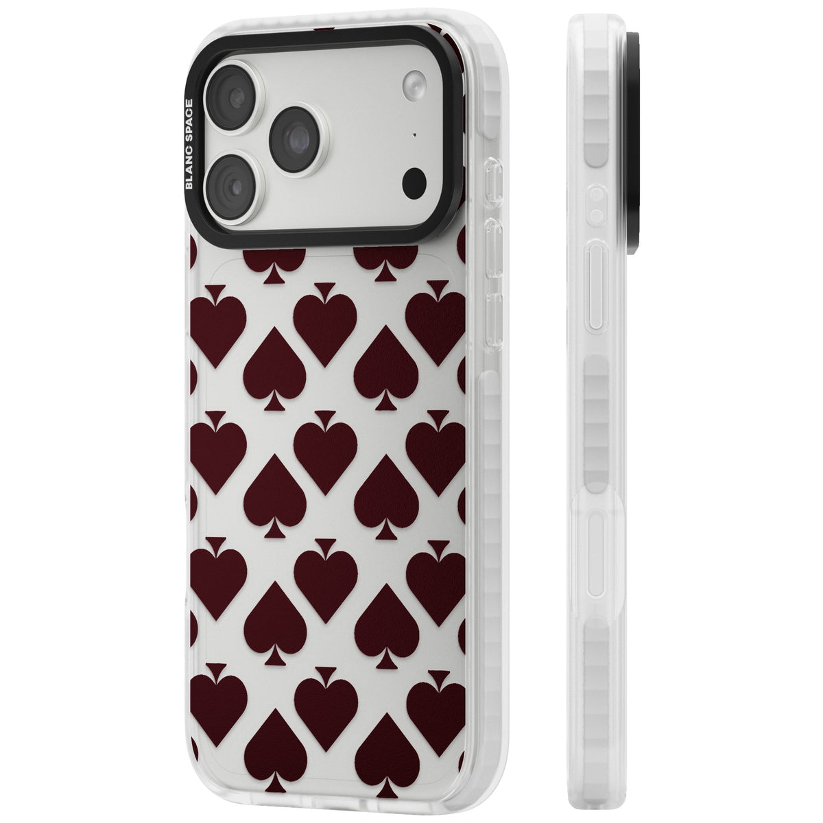 Burgundy Suits iPhone 18 Pro Max Impact Clear Phone Case side