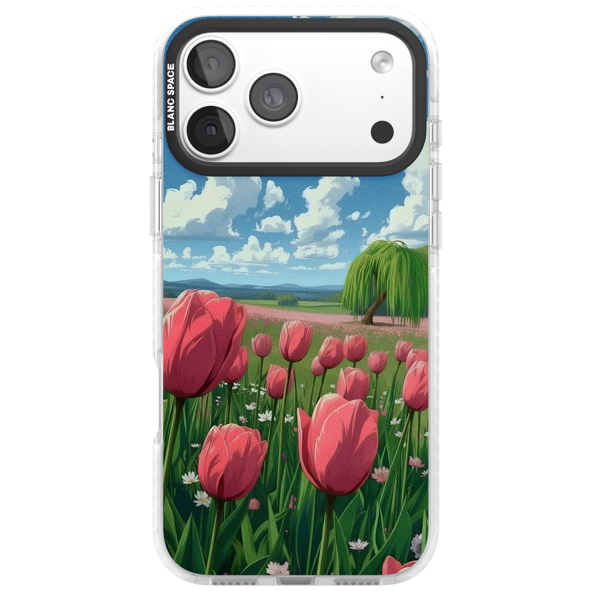 Willow By The Pink Tulips iPhone 18 Pro Max Impact Clear Phone Case front