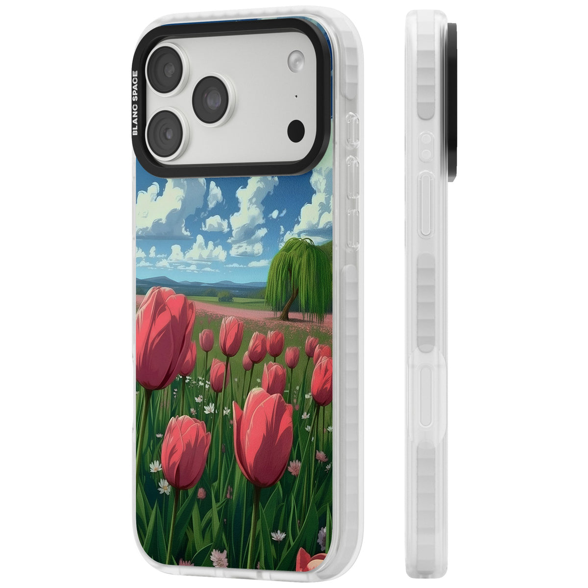Willow By The Pink Tulips iPhone 18 Pro Max Impact Clear Phone Case side