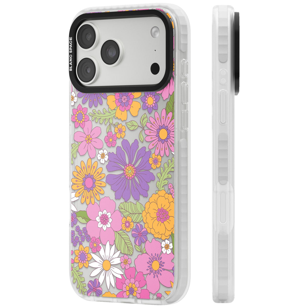 Soft Flowers iPhone 18 Pro Max Impact Clear Phone Case side