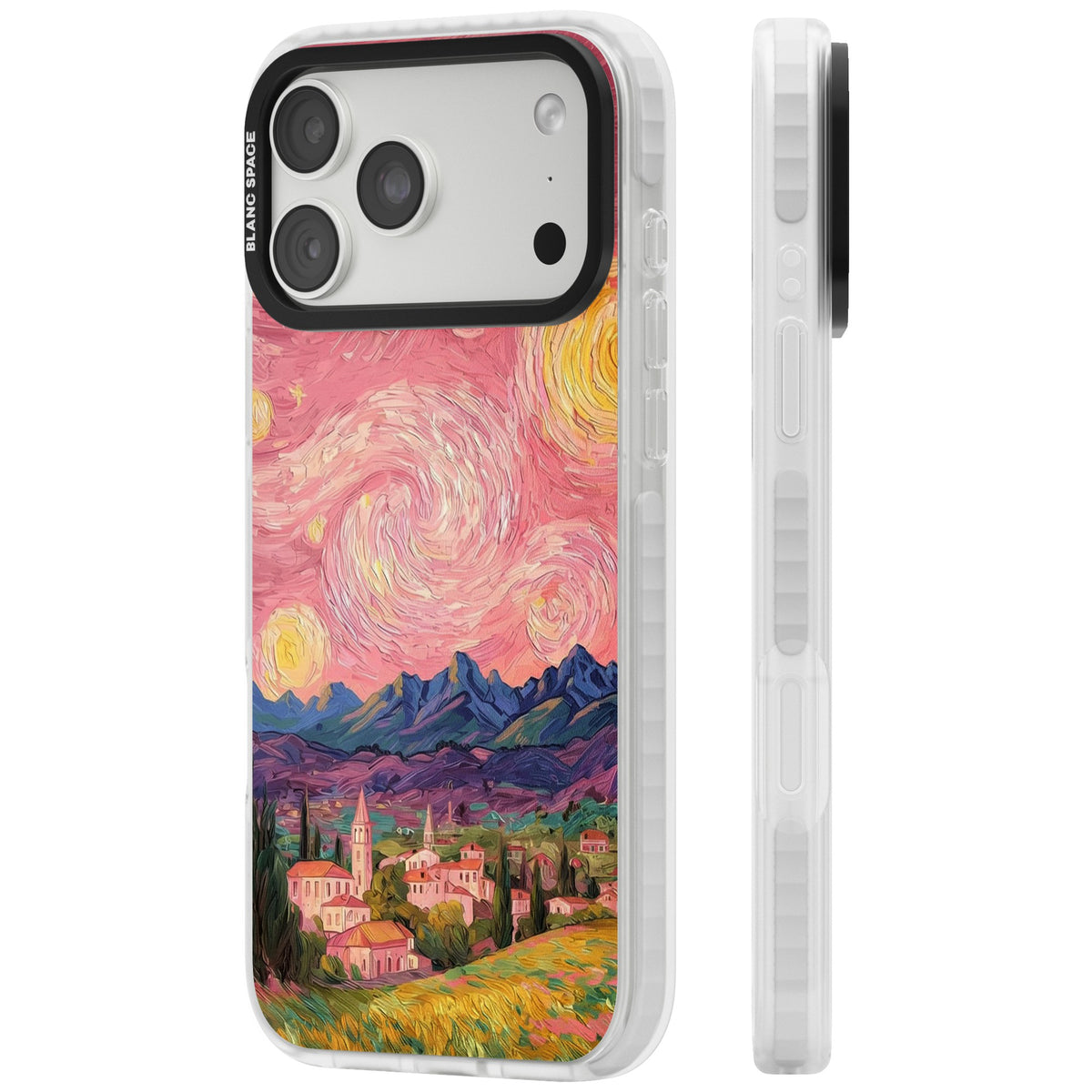 The Starry Sunset iPhone 18 Pro Max Impact Clear Phone Case side