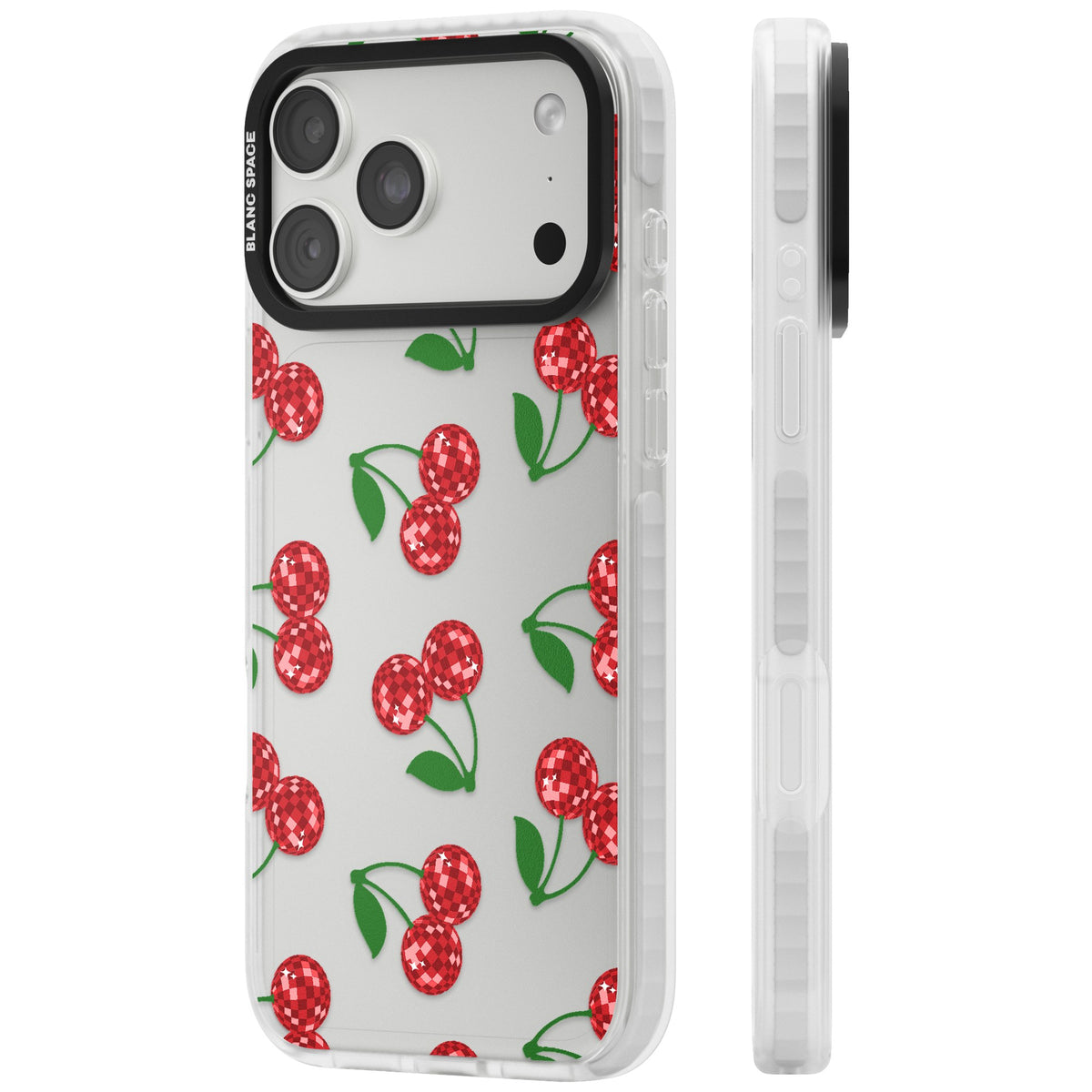 Disco Cherries iPhone 18 Pro Max Impact Clear Phone Case side