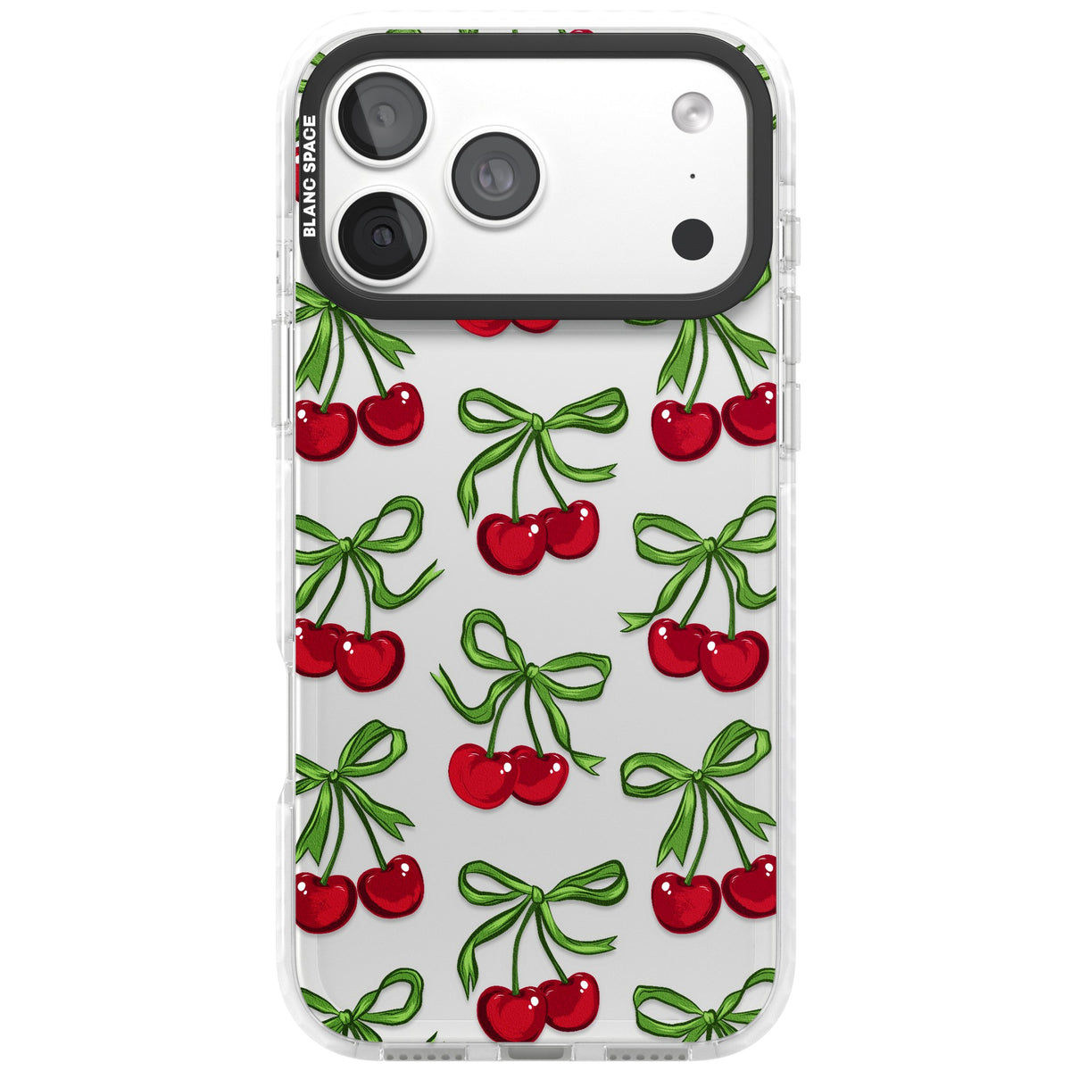 Cherry Bows iPhone 18 Pro Max Impact Clear Phone Case front